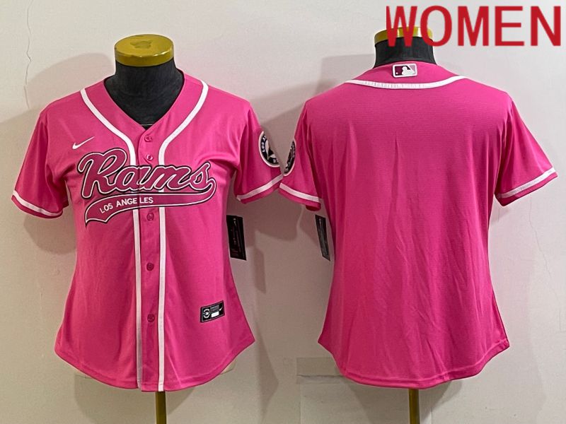 Women Los Angeles Rams Blank Pink 2022 Nike Co branded NFL Jerseys